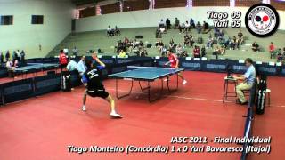 Tênis de Mesa  JASC 2011 Individual  Tiago MonteiroConcórdia x Yuri BavarescoItajaí [upl. by Yekciv]