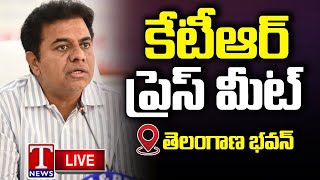 KTR Live  KTR Press Meet At Telangana Bhavan  T News Live [upl. by Ahsemal]