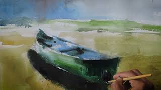 watercolor painting tutorial  beginners landscape painting [upl. by Larson]