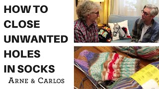 ARNE amp CARLOS best tips for sock Knitting How to close unwanted holes when knitting the heel [upl. by Tiphany847]