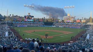 Massive fire at old courthouse building near Dodger Stadium sends up thick plumes of black smoke [upl. by Danika]