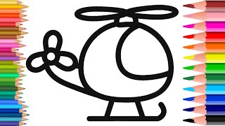 🌈how to draw a helicopter easy [upl. by Darnall]