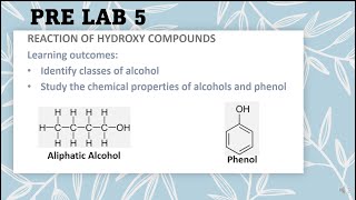 PRE LAB EXP 5 SK025 REACTION OF HYDROXY COMPOUNDS [upl. by Bough930]