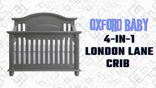 Oxford Baby London Lane 4in1 Convertible Crib Arctic Gray  GreenGuard Gold Certified [upl. by Arbba]