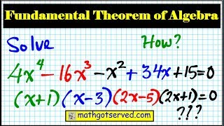 How to Apply the Fundamental theorem of algebra precalculus polynomials remainder roots descartes [upl. by Montgomery]