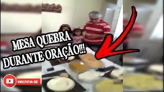 mesa quebra durante oração em familia para o almoço [upl. by Waldo]