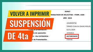 Volver a IMPRIMIR suspensión de cuarta categoría 2024  Suspensión de 4ta [upl. by Ardnaed]