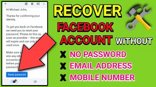 HOW TO RECOVER FACEBOOK PASSWORD WITHOUT EMAIL AND PHONE NUMBER 2024 [upl. by Plossl175]