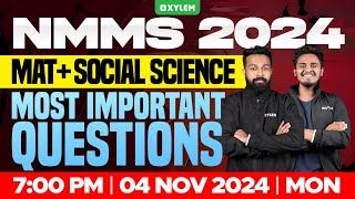 NMMS MAT  Social Science  Most Important Questions  Xylem Class 8 [upl. by Anayit290]