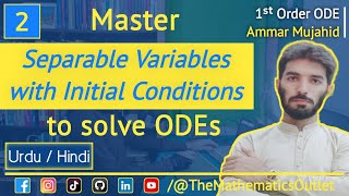 Separable Differential Equation Initial Value Problem  Separable differential equations  Lec 2 [upl. by Lepp]