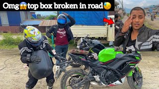 Omg😱top box broken in road😰  feeling cry🥺 Sambavam😰  Aj  Sivan Temple❤️ Nepal Ride🔥 [upl. by Hallsy677]