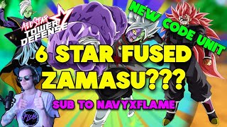 ASTD HOW TO GET HALFFUSED ZAMASU  NEW NAVYXFLAME CODE UNIT  All Star Tower Defense  Roblox [upl. by Glarum]