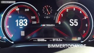 BMW M760Li 2017 TachoVideo 0200 kmh [upl. by Akli]