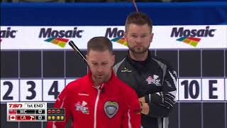 McEwen WC vs Gushue CA  2018 Tim Hortons Brier  Draw 8 [upl. by Imim]