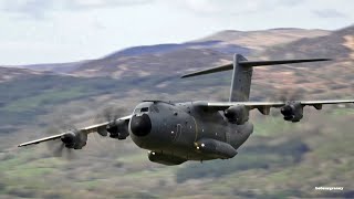 Low Level A400M quot Blue NoteLike quot Flyby Mach Loop Wales [upl. by Breed]