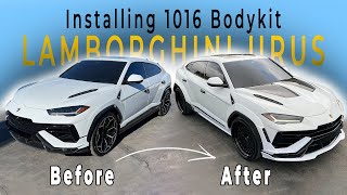 2024 LAMBORGHINI URUS INSTALLING 1016 INDUSTRIES CARBON FIBER WIDEBODY BODYKIT [upl. by Val]