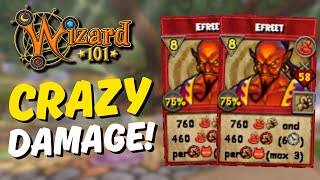 Wizard101 Level 170 Fire PvP INSANE Double Efreet Combo [upl. by Louth23]