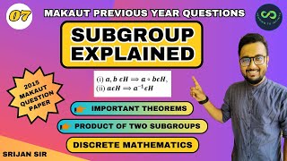 07  Subgroup  Product of Two Subgroups  Theorems  Group Theory  Discrete Mathematics [upl. by Annawaj104]