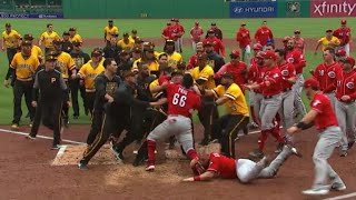 Yasiel Puig EJECTED after Reds and Pirates bench clearing BRAWL  Reds vs Pirates 4719 [upl. by Baun7]