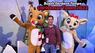 Christmas Town 2022 at Busch Gardens Tampa with Lights Foods and Characters [upl. by Alyac595]