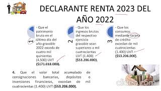 TOPES PARA DECLARAR RENTA EN COLOMBIA 20222023 [upl. by Tuhn]