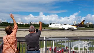 PUERTO RICAN PILOT in Control of UPS Boeing 747 and Parents Watch from the Flight Park I SJU Airport [upl. by Odraccir]