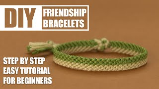 Half Solid Lines Stripes Friendship Bracelets Step by Step Tutorial  Easy Tutorial for Beginner [upl. by Alol843]