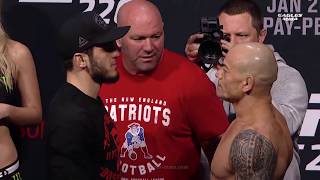 Islam Makhachev vs Gleison Tibau Weigh in UFC 220 [upl. by Aizat]