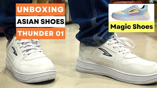 Unboxing  Asian Color Changing White Sneakers Thunder 01 Magic Shoes  Rs799 [upl. by Bonnee]