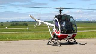 Schweizer 300CBi Piston Helicopter Taking Off [upl. by Airet]