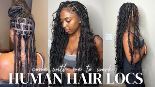 Faux locs using human hair  boho faux locs  easy method  save time [upl. by Aicnarf]