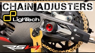 RSV4  Lightech Chain Adjusters  Install [upl. by Rinna889]