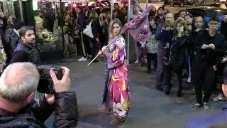 Beautiful Gisele Bundchen shooting outside Café de Flore with Karl Lagerfeld in Paris [upl. by Christianson]