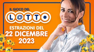 Estrazione in diretta del Gioco del Lotto e del Simbolotto di Venerdì 22 Dicembre 2023 [upl. by Pegg596]