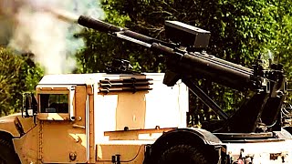 Hawkeye Weapon System In Training Action 105mm Mobile Truck Mounted Howitzer Cannon [upl. by Gwenny]