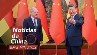 Notícias da China  Chanceler alemão Olaf Scholz visita a China [upl. by Finstad]