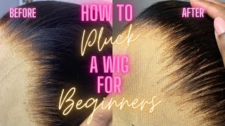 How To Pluck A Frontal Wig For Beginners Ft SHINING GIRL HAIR [upl. by Eiblehs]