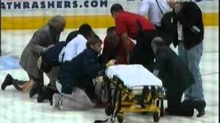 Ondrej Pavelec Collapses Full Incident Part 1 [upl. by Eiznek311]