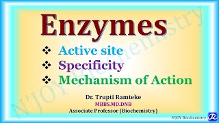 4 EnzymesActive siteSpecificity Mechanism of action  Enzymes Biochemistry NJOYBiochemistry [upl. by Ponce]