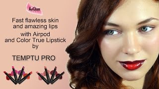 TEMPTU AIRPOD amp COLOR TRUE LIPSTICKS FAST amp FLAWLESS TUTORIAL  Trucco Aerografo Airpod [upl. by Eidur]