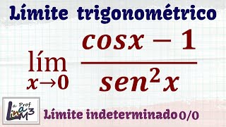 Límites trigonométricos  Límite de cosx1sen²x  La Prof Lina M3 [upl. by Nesiaj]