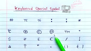 Name Of Keyboard Symbols  Special Symbols amp Characters [upl. by Annawit]