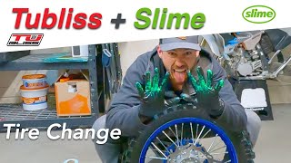 Tubliss With Slime Benefits  Tire Change For Dirt Bikes  No Special Tire Tools  No Flats [upl. by Fillbert]