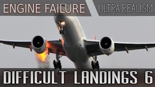 ULTRA REALISM➡ Engine FAILURE  Difficult landings  A320  XPlane 10 [upl. by Asiela]