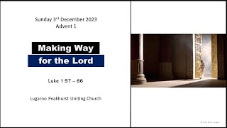 Lugarno Peakhurst Uniting Church Online Service 3rd December 2023 [upl. by Esille783]