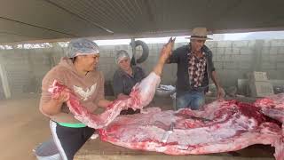 PREPARO DA CARNE DE PORCO NA ROÇA DO NELSON [upl. by Harneen]