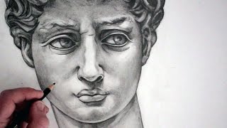 How to Draw a Face Michelangelos Famous quotDavidquot Sculpture [upl. by Ahsika]