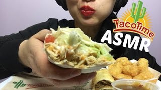 ASMR TACO TIME CHICKEN BURRITO EATING SOUNDS  SASASMR [upl. by Leanatan]