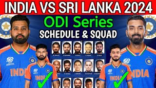 India vs Sri Lanka ODI Series 2024  India vs Sri Lanka ODI Squad 2024  Ind vs Sl ODI Squad 2024 [upl. by Doug]