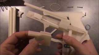 3D Printed rubber band gun with blowback mechanism  SIG SAUER [upl. by Waiter]